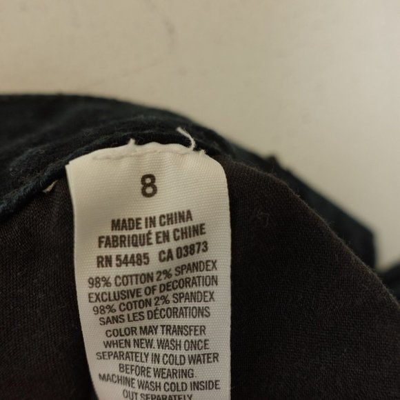 AMERICAN EAGLE Womens Black Jean Short Shorts 8 MEDIUM Mid Rise‎ Distressed Raw - Picture 12 of 12